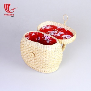 Jacinto de agua con forro de algodón, bolsa de playa de paja hecha de jacinto de agua natural, venta al por mayor - Product Image 6