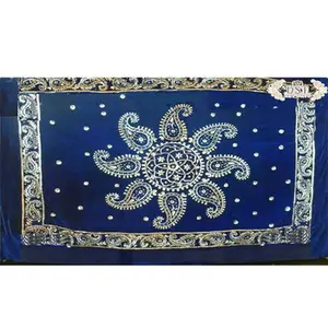 Mehndi Stage Royal Blue Velvet Backdrop Stunning Criss-Cross Style Backdrop Curtains Indian Wedding Mandap Backdrop