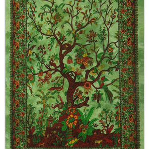 Wholesale Cotton Tree of Life Designs Printed Wall Hangings From India Indian Style Poster with Knitted Techniques Mix Colours - Product Image 2