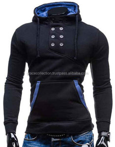 Sudaderas con capucha de diseño de moda personalizadas, suéter con botones, ajustado, color gris - Product Image 5
