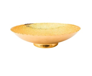 Cadeau en métal et artisanat fait à la main bol décoratif en laiton plaqué avec motifs en relief fabricant en gros - Product Image 1