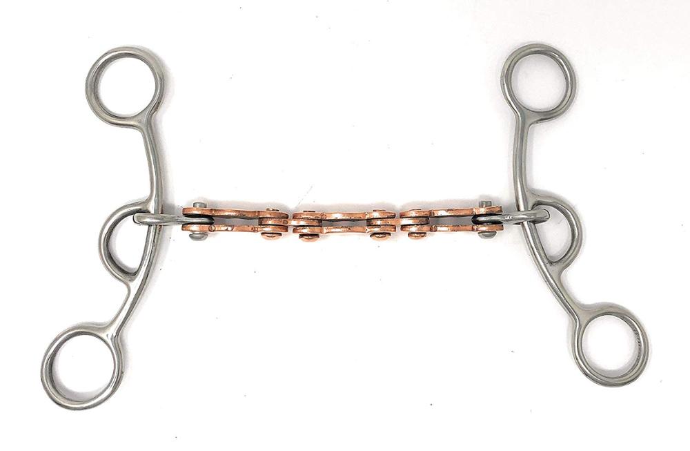 Mors De Cheval Fantaisie Argent - Tiges étoile - Incrustations Cuivre - Fer Doux - Occasion