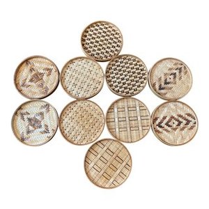 Posavasos de ratán redondo marrón miel de Vietnam ecológico y juego de manteles individuales tamaño personalizado al por mayor disponible - Product Image 2