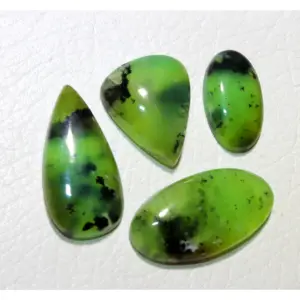 천연 호주 Chrysoprase 느슨한 카보 숑 원석