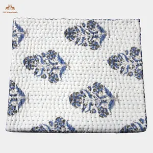 Bán Buôn Cotton Bé Quilt 100% Khối In Giường Chăn 100% Cotton Ấn Độ Tay Khâu Kids Quilt Trẻ Sơ Sinh Chăn