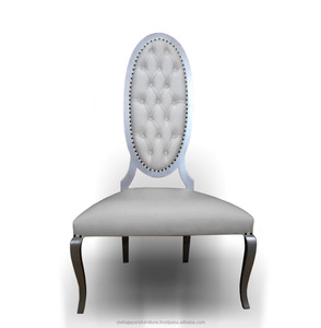 Silla de comedor ovalada de madera de caoba, mueble clásico moderno - Product Image 2