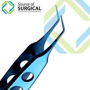 Pinzas para cejas recubiertas de titanio azul con pinzas para pestañas de Punta puntiaguda - Product Image 2