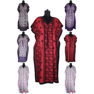 2025 doux long caftan conceptions robe main bloc imprimé caftan fait à la main indien Caftan Abaya caftan Caftan arabe Jalabiya mode - Product Image 1