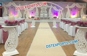 ตกแต่งเวทีงานแต่งงานสวยงาม เวทีงานแต่งงานพร้อมเสาโรมัน การจัดเวทีสไตล์ใหม่พร้อมฉากหลัง ตกแต่งงานอีเว้นท์แบบนิวยอร์ก - Product Image 4