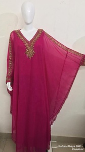 Meilleur caftan islamique modeste taille XS, style marocain, broderie, motif papillon arabe, long, traditionnel, culturel, perles, automne - Product Image 4