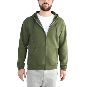 Fabricante al por mayor Anti-Shrink sudadera de lana de punto de alta calidad impresa para hombre Zip Crop con capucha de talla grande para el invierno - Product Image 1