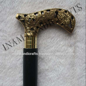 Bâton de marche pliable en bois de style vintage fait à la main avec poignée de derby en laiton/canne de marche en bois avec poignée de derby en laiton design - Product Image 6