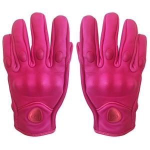 Nuevo color de rosa de cuero de las señoras de la motocicleta a prueba de viento cálido guantes diseño de logotipo personalizado mujeres Rosa guantes de seguridad Palma doble de cuero - Product Image 4