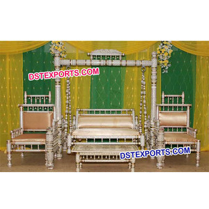 Balançoire de mariage en bois Sankheda avec chaises balançoires de mariage Jhoola sièges pour mariée marié mariage musulman prix de gros USA - Product Image 1