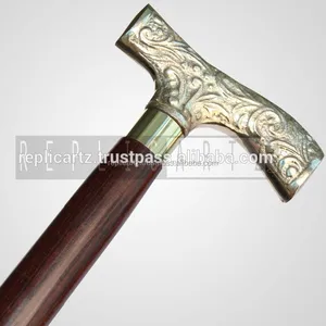 真鍮のヘッドハンドル木製の杖スティック紳士のためのステッキファッショナブルなヴィンテージ手作り