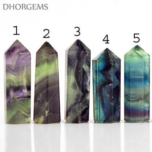 ธรรมชาติ Fluorite คริสตัลควอตซ์จุดสำหรับ Healing Rainbow Fluorite จุด Healing Wands Fluorite คริสตัลอัญมณีดินสอ - Product Image 5