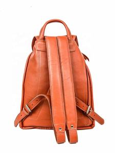 Sac à dos en cuir Sac à dos en cuir Sac à dos Sac à bandoulière orange Sac de voyage en cuir Bandoulière réglable - Product Image 2