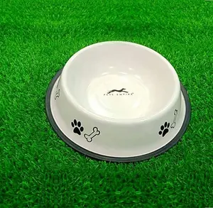 ชามสุนัขสแตนเลสผู้ผลิตชามสัตว์เลี้ยงที่มีสีสันชามอาหารแมวน้ำหรือภาชนะบรรจุอาหาร