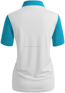 Ladies Half-Sleeve Zip-up for Polo Sports Shirt High Quality Breathable Knitted Polyester Casual Solid Pattern - Product Image 3