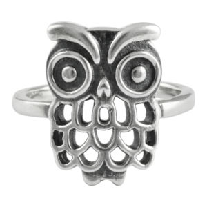 Bague en argent sterling 925 classique de style hibou pour mariage - Exportateur de bijoux en gros - Product Image 1