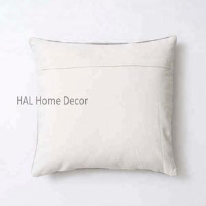 Indian Hand Block Printed Black Gray Dhurrie Cotton Boho Throw Pillow Handmade Decorative <b>Cushion</b> Pillow Cover - Product Image 5