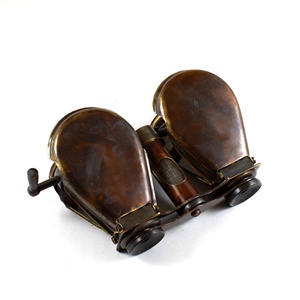 Jumelles en laiton vintage à finition nautique antique R & J Beck Ltd. Londres 1857 dans un étui en cuir - Product Image 4