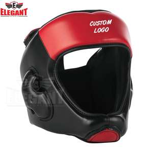 High Quality Genuine Leather Boxing <b>Head</b> Guard MMA <b>Training</b> <b>Head</b> Protector Taekwondo <b>Head</b> Guard - Product Image 5
