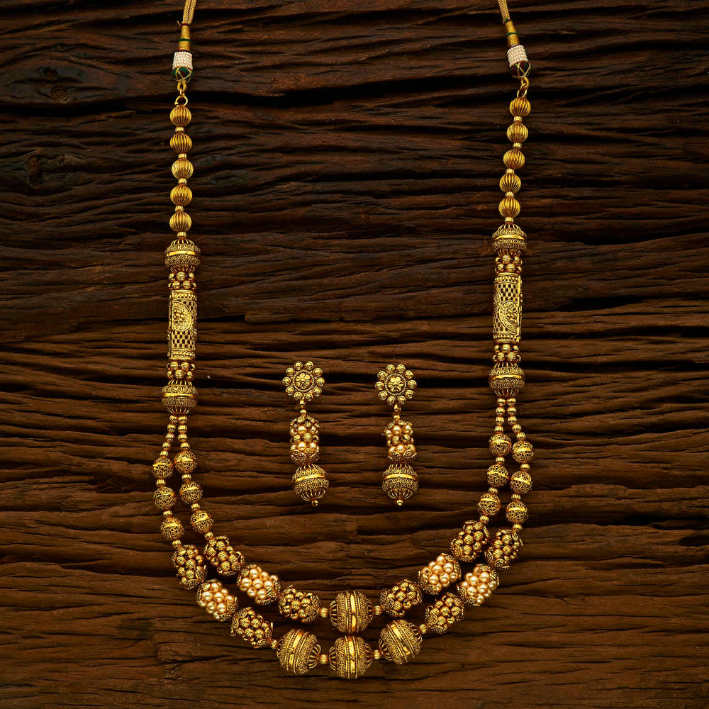 セール Pearl Gold Plated Mala Necklace - 15055 by Kanhai Jewels