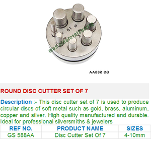 GREEN STARS SA PVT LTD GS 588AA Juego de 7 Cortadores de Disco Redondos, Herramientas de Repujado y Conformado para Joyeros - Product Image 2
