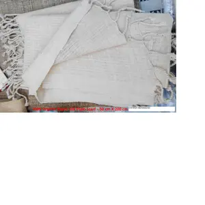 Ahimsa de seda telas en colores blanco adecuado para morir y fabricación de pañuelos de seda - Product Image 1