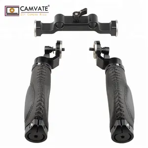 CAMVATE Camera Shoulder Support 15MM Rod Clamp Camera Handle Black Leather Grip For ARRI Rosette DSLR Fotografica Kit