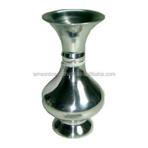 Jarrón de suelo alto de aluminio para hoteles, jarrón irrompible de aluminio de Metal decorativo hecho a mano, jarrón de flores - Product Image 2