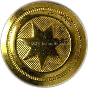 บริการออกแบบ OEM โรงงานผลิตตามความต้องการ ปุ่มทองเหลืองแท้ 100% พร้อมโลโก้ตามสั่ง สำหรับงานจำลองโบราณ - Product Image 5