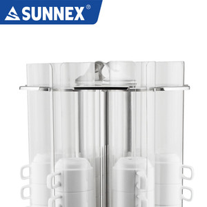 SUNNEX Distributeur de gobelets rotatif professionnel en acier inoxydable pour buffet, support de service pour 48 ensembles de gobelets, assiettes et cuillères, gain de place - Product Image 6
