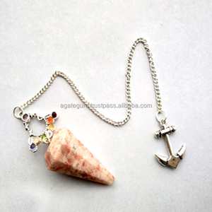 Pierre de Soleil Cône Pendule guérison Reiki Pendule Avec Charme - Product Image 1
