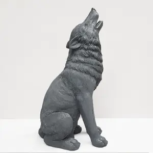 Цирковая уличная статуя волка из стекловолокна в натуральную величину