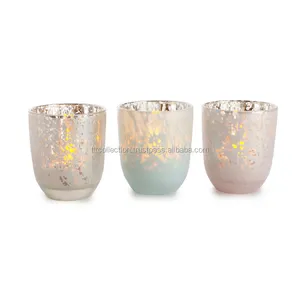 Supporto di candela di vetro a mercurio fornitori, votive candele vaso di vetro, candele di nozze in vetro