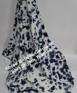 Manta de Terciopelo de Algodón Balajee Hecha a Mano en India, Colores Índigo Sin Azo, 130X170 Cm, Diseño Estampado, Estilo Liso, Modelo Manta - Product Image 1