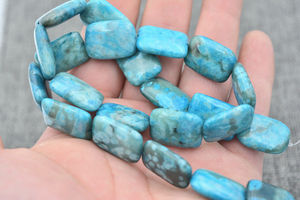 Haute qualité Rectangle bleu onyx agate pierre perle cristal femmes collier bijoux carré pierre précieuse perle fabrication de bijoux suppler - Product Image 3