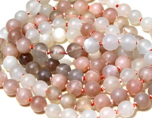 Gema Natural de alta calidad para meditación, piedra lunar de colores 108, collar de cuentas - Product Image 2