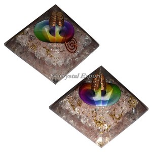 Rose Quartz Colour Chakra Symbol <b>Orgonite</b> <b>Pyramid</b> - Product Image 1
