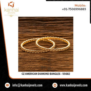 ชุบทอง Cz อเมริกันเพชรแฮนด์เมดโฆษณาขายส่งกำไล55682ลูกบาศก์เซอร์โคเนียสุภาพสตรีกำไล - Product Image 2