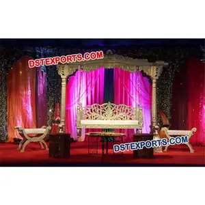 Columpio de decoración tallada pesada para boda musulmana, jaula musulmana antigua, Walima, Columpio de escenario - Product Image 1