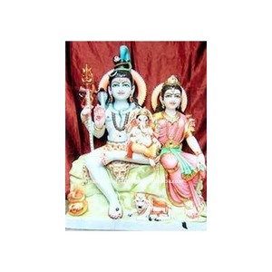 Estatua de Piedra Pintada, Pulida y Duradera, Hecha a Mano y Personalizable, de Mármol Blanco Puro, Representando al Dios Shiva, para Adoración en el Hogar - Product Image 1