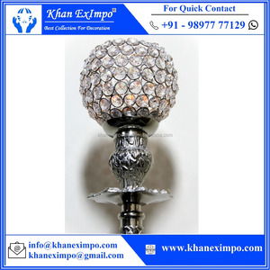 Venta al por mayor mejor precio hecho a mano candelabro de metal Globo de Cristal elegante decoración del hogar para la boda de Navidad portavelas - Product Image 5