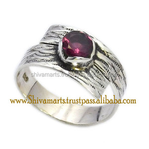 New Fashion Personalized 925 Sterling <b>Silver</b> Garnet Gemstone <b>Eternity</b> Vermeil <b>Ring</b> Beautiful Fancy <b>Silver</b> Jewelry - Product Image 2