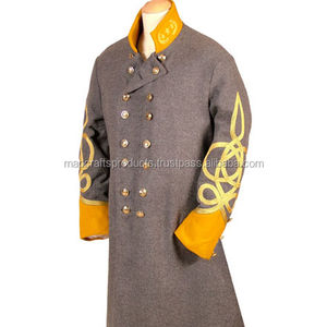 Nouveau Design Hommes 100% Laine Vintage Médiéval Haute Qualité Double Boutonnage Civil Redingotes - Product Image 5