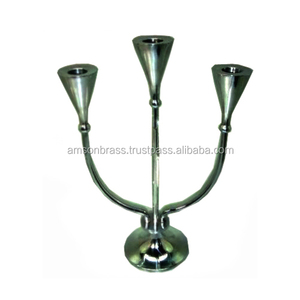 Candélabres mariages centres de table décoration faits à la main finitions antiques candélabres à base carrée à 5 bras - Product Image 2