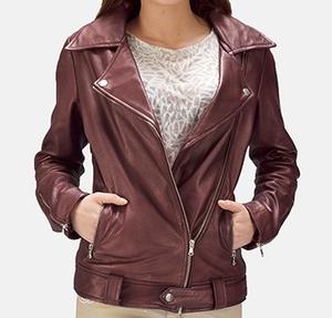 <b>Peplum</b> style women leather <b>jacket</b> with cinched waist and feminine silhouette for elegant evening or formal wear - Product Image 6
