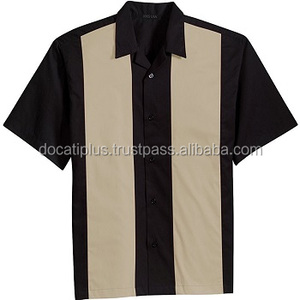 Vintage Style Mens Retro Panel Bowling <b>Shirts</b> - Product Image 2
